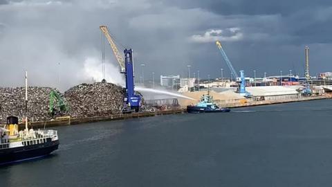 fire at Southampton docks