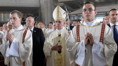 Pope celebrates at Mass in Sanctuary of John Paul II - 30 July