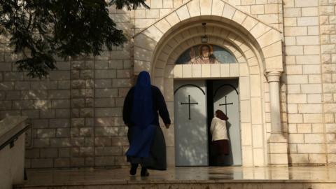 A picture of the Holy Family Church in Gaza City from December 2017