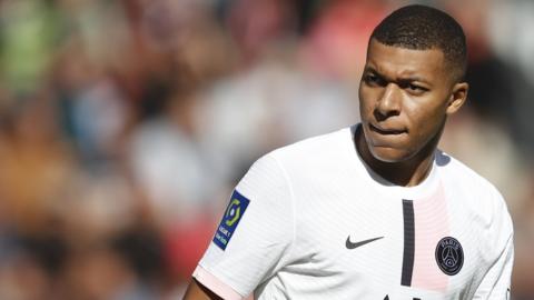 Kylian Mbappe in action for PSG