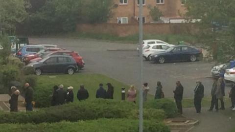 Patients queuing