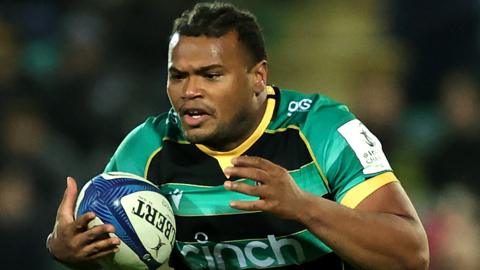 Tarek Haffar playing for Northampton Saints