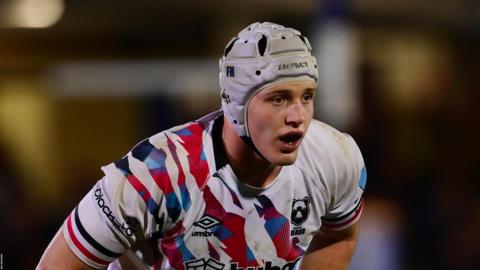 Fitz Harding looks on while on the pitch during a game for Bristol last season