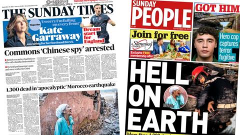 Sunday Times and Sunday People front pages