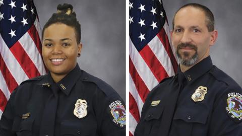 Two officers who were shot