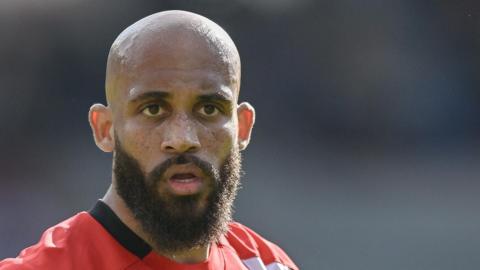 Bryan Mbeumo playing for Brentford
