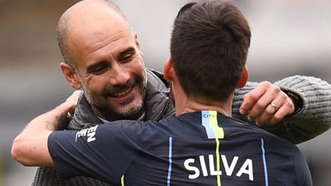 Pep Guardiola and David Silva