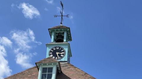 The renovated clock tower at Manor Farm in Catthorpe