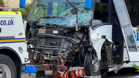 A bus crashed in Bicknacre, Essex