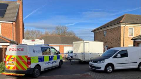A police cordon at a property in Ingleby Barwick