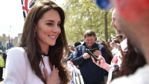 Princess of Wales speaking to crowds