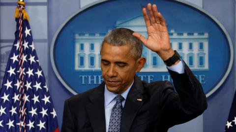 Barack Obama at his last press conference at the White House