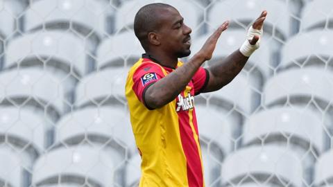 Lens and DR Congo's Gael Kakuta celebrating a goal