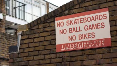No Ball Games sign