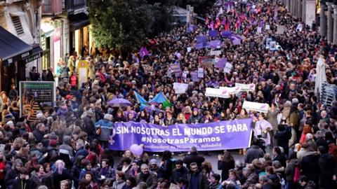International Women Day in Valladolid, Spain