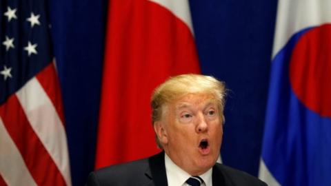 President Donald Trump at UNGA on 21 September