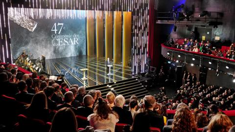 A general view of atmosphere during the 47th Cesar Film Awards Ceremony At L'Olympia on February 25, 2022 in Paris, France.