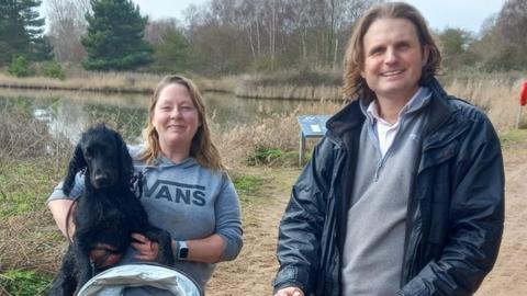 Helena Deakin and Steffan Aquarone on a 10-mile protest walk