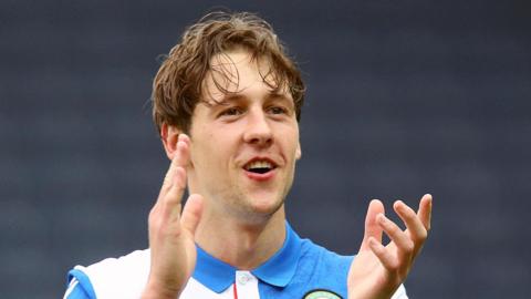 Callum Brittain applauding Blackburn Rovers fans