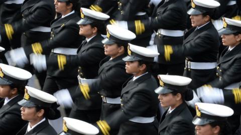 Only 2.5 percent of India's more than one million personnel are women