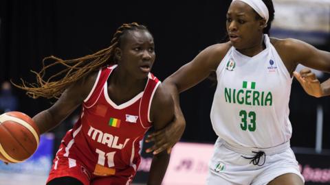 Kamite Elisabeth Dabou of Mali in action against Nigeria