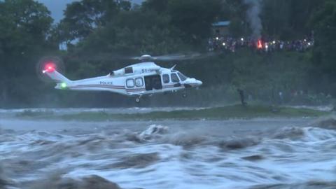 Helicopter rescues stranded fisherman