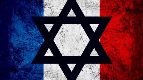 French flag with Star of David