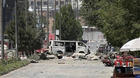 Scene of car bomb in Kabul