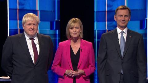 Boris Johnson Julie etchingham and Jeremy Hunt