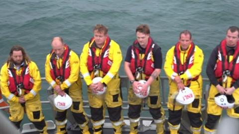 Tynemouth lifeboat crew paying respects to the Queen