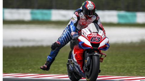 Francesco Bagnaia of Pramac Racing in action during the third and final day of the MotoGP official testing session on February 09, 2020.