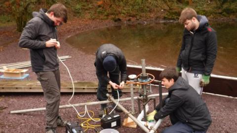 University students creating a machine which rebuilds ice, using windpower