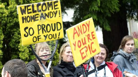 Andy Murray fans in Dunblane