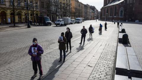 Police used loud speakers to warned protestors they could be held criminally liable if they flouted lockdown rules