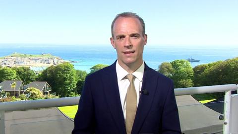 Dominic Raab says the attitude of various EU figures towards Northern Ireland, and its position as part of the UK, is offensive.