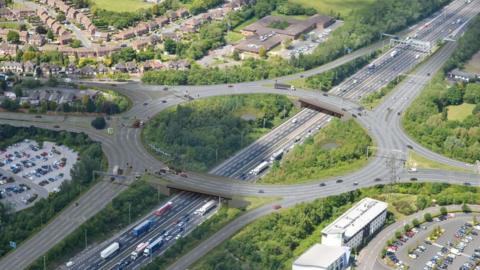 Junction 10 of the M6 near Walsall, in the West Midlands