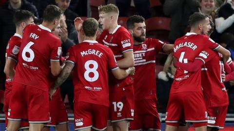 Middlesbrough players celebrate