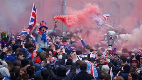 supporters outside Ibrox