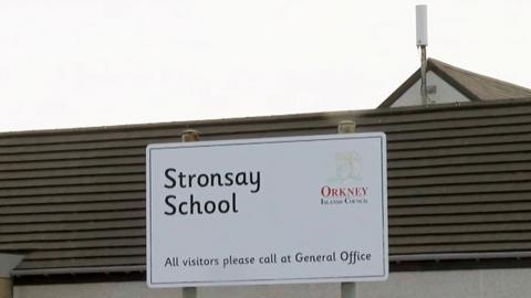 Stronsay school sign