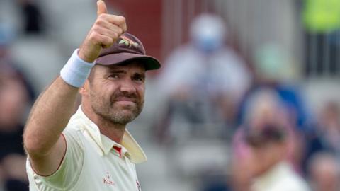 James Anderson in action for Lancashire