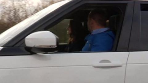 The Duchess of Cambridge driving off-road