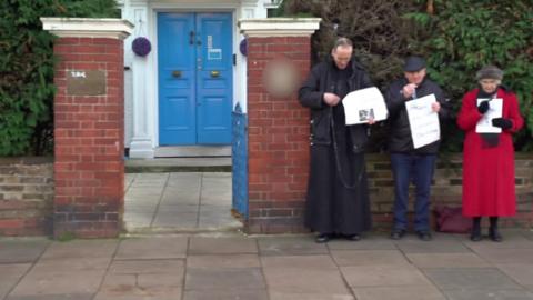 Pro-life supporters outside abortion centre