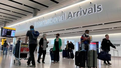 Passengers at Heathrow airport