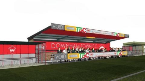 Artist's impression of Downham Town FC's new stand