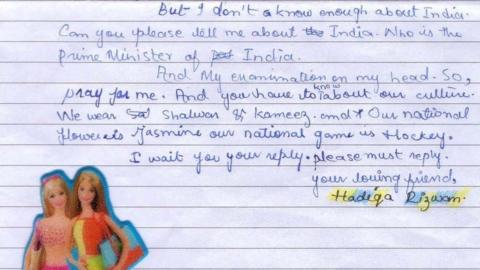 A letter from Pakistani student Hadiqa Rizwam