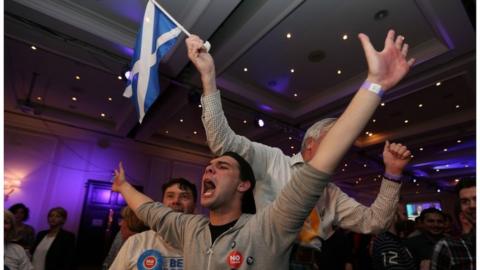 No supporters celebrate result of 2014 vote
