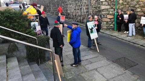 Protesters in Guernsey