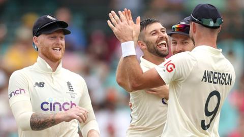 Mark Wood celebrates dismissing Marnus Labuschagne