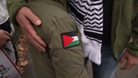 Palestinian flag on coat