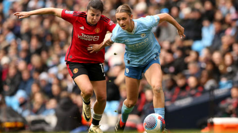 Manchester City v Manchester United in the Women's Super League